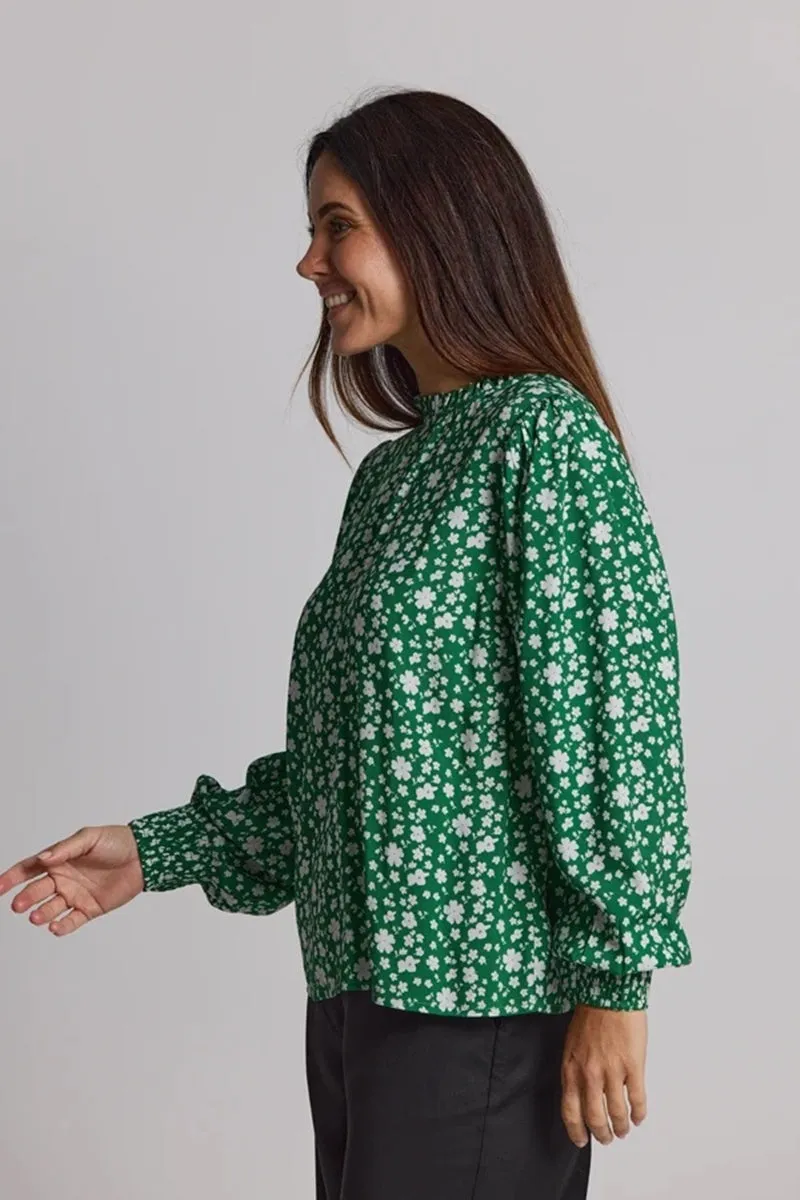 Stella   Gemma - Prospect Blouse - Green Floral