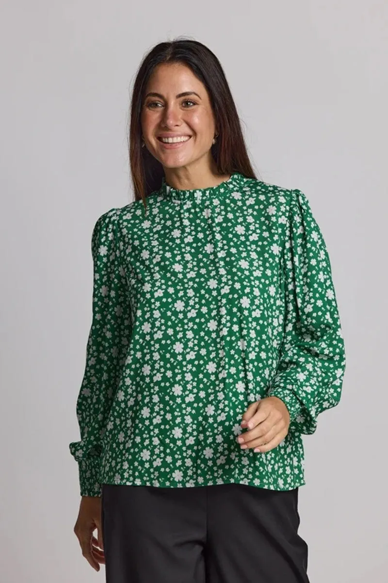 Stella   Gemma - Prospect Blouse - Green Floral