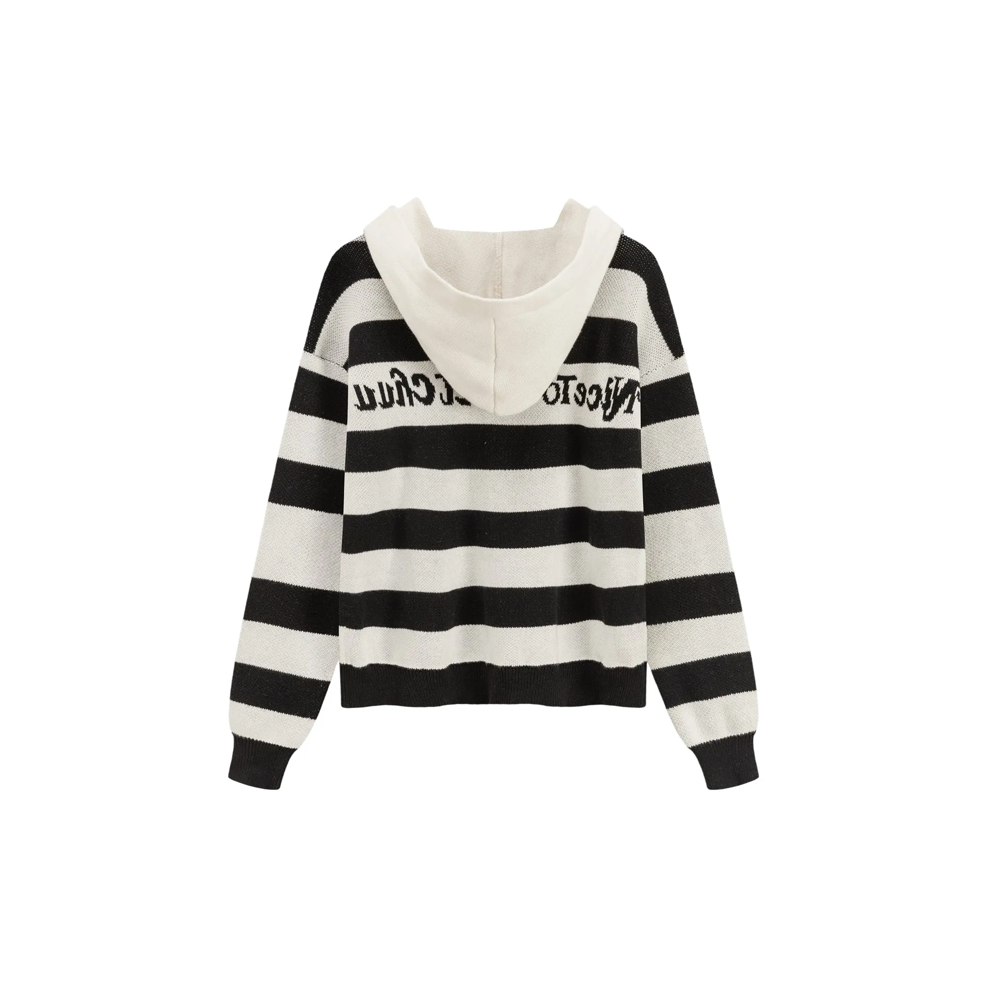 Stripe Hooded Knit Cardigan