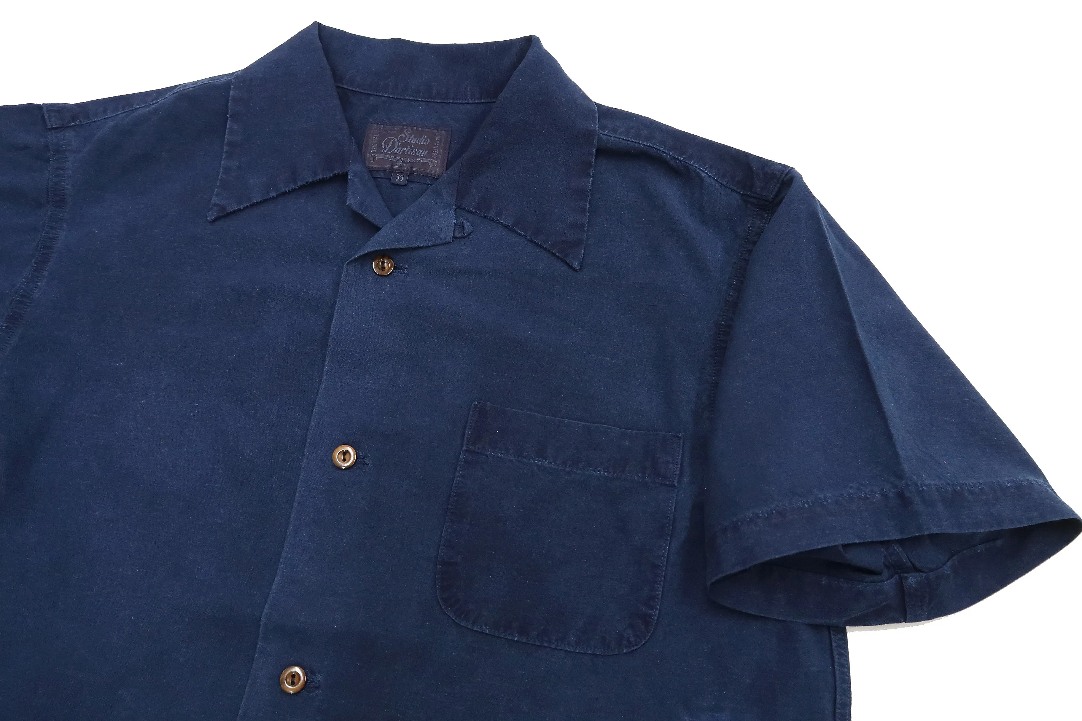 Studio D'artisan Indigo Short Sleeve Button-Up Shirt Men's Japanese Art Casual Shirt 5668