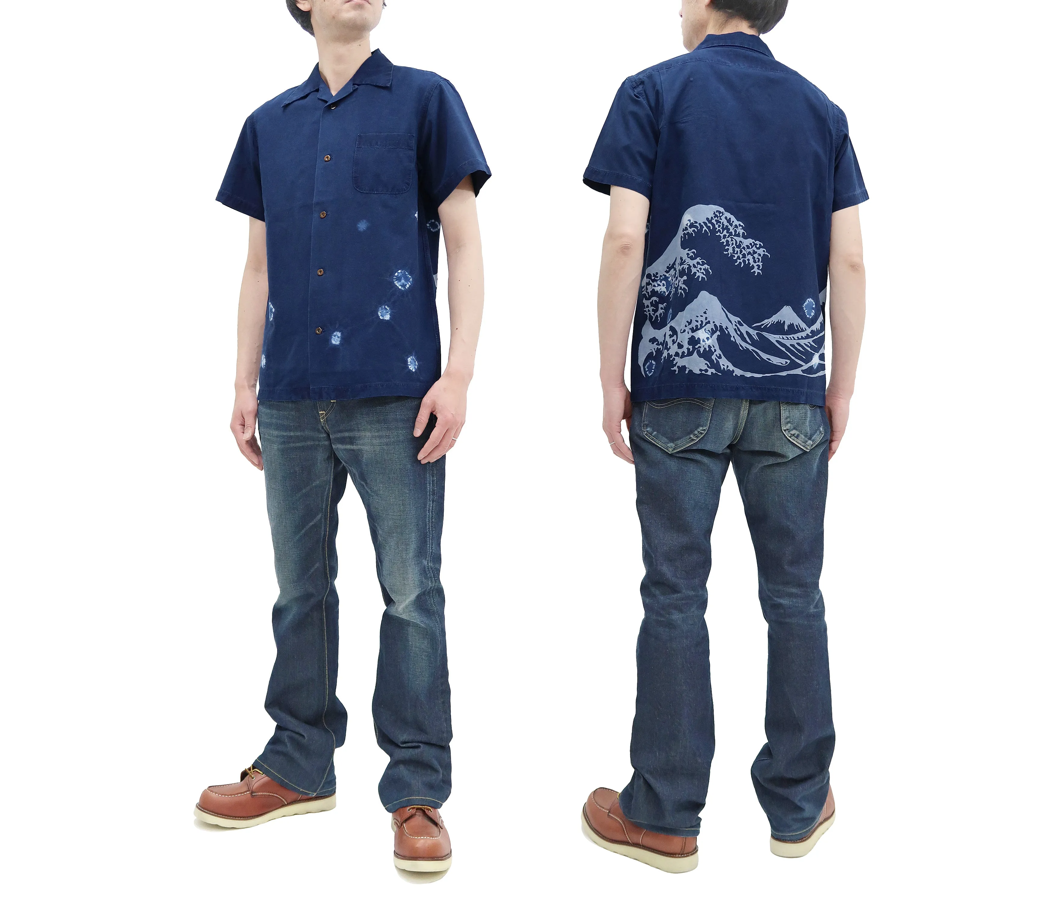 Studio D'artisan Indigo Short Sleeve Button-Up Shirt Men's Japanese Art Casual Shirt 5668