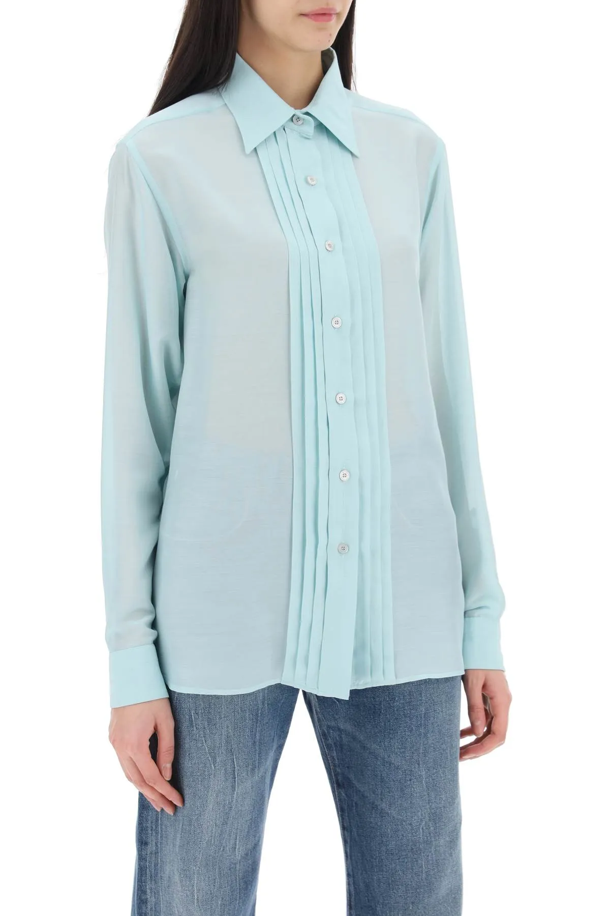 TOM FORD Camicia In Seta Con Plastron