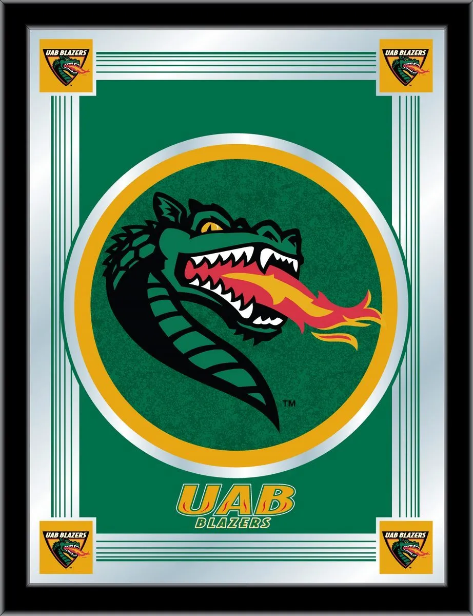 UAB Blazers Holland Bar Stool Co. Collector Green Logo Mirror (17" x 22")