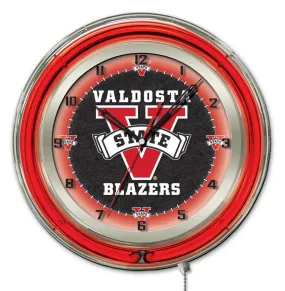 Valdosta State Blazers HBS Neon Red College Battery Powered Wall Clock (19")