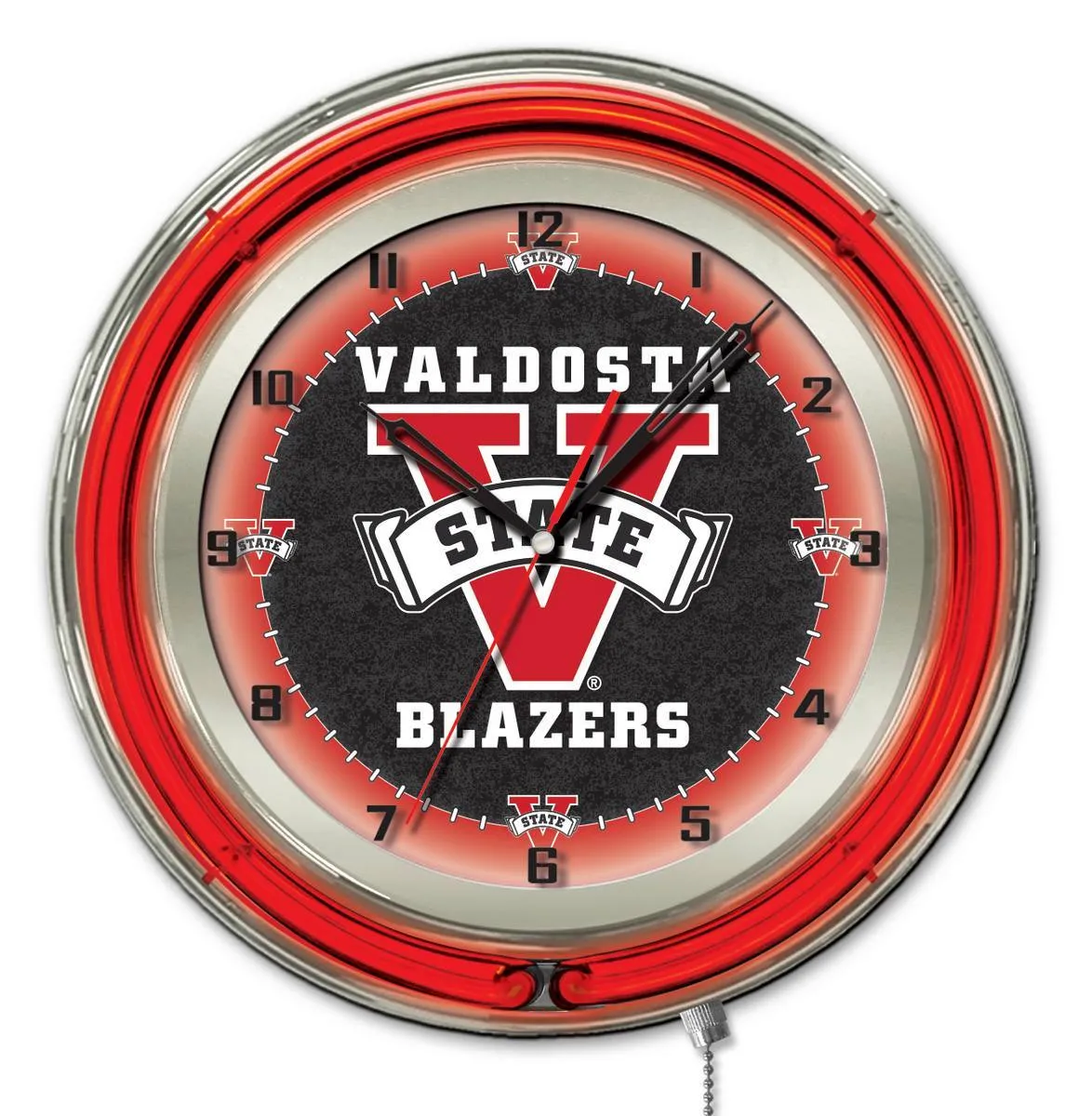 Valdosta State Blazers HBS Neon Red College Battery Powered Wall Clock (19")