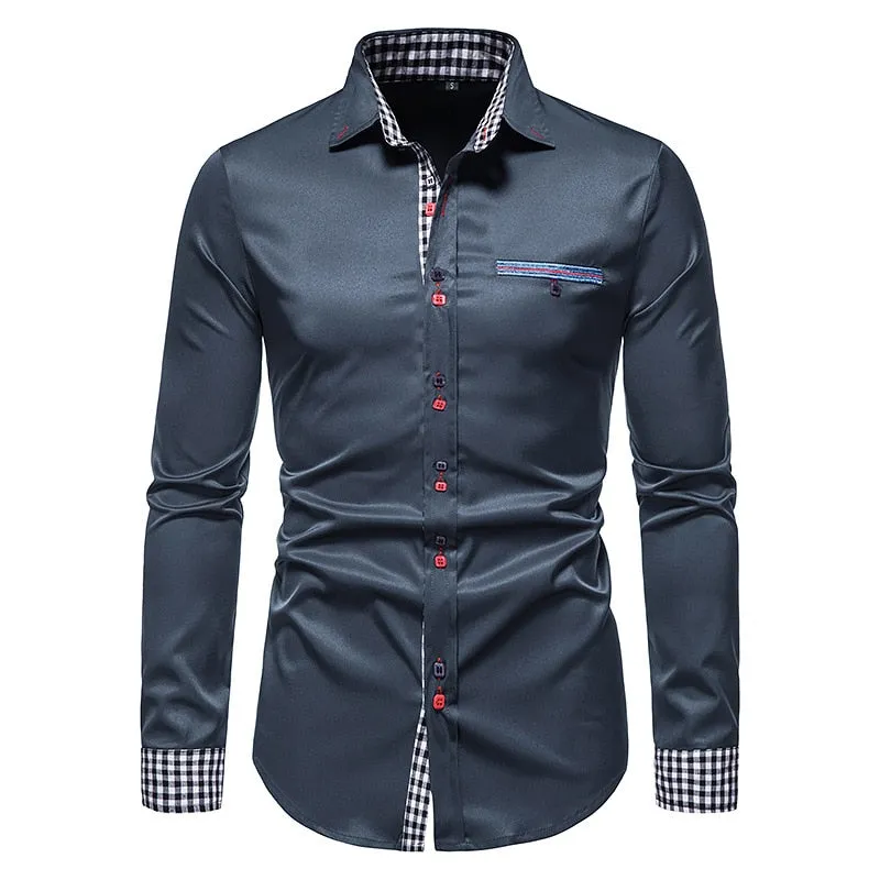 West Louis™ Designer Button Up Business Dress Shirt