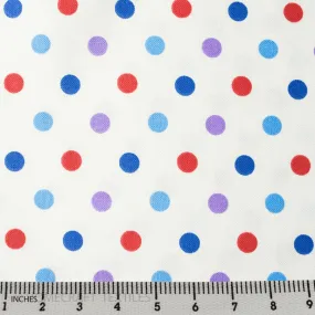 White Large Multi Dot Cotton Canvas Print