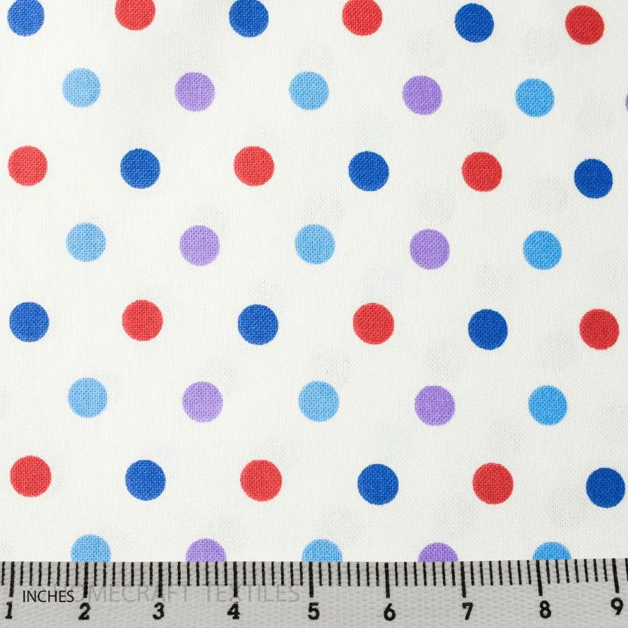 White Large Multi Dot Cotton Canvas Print